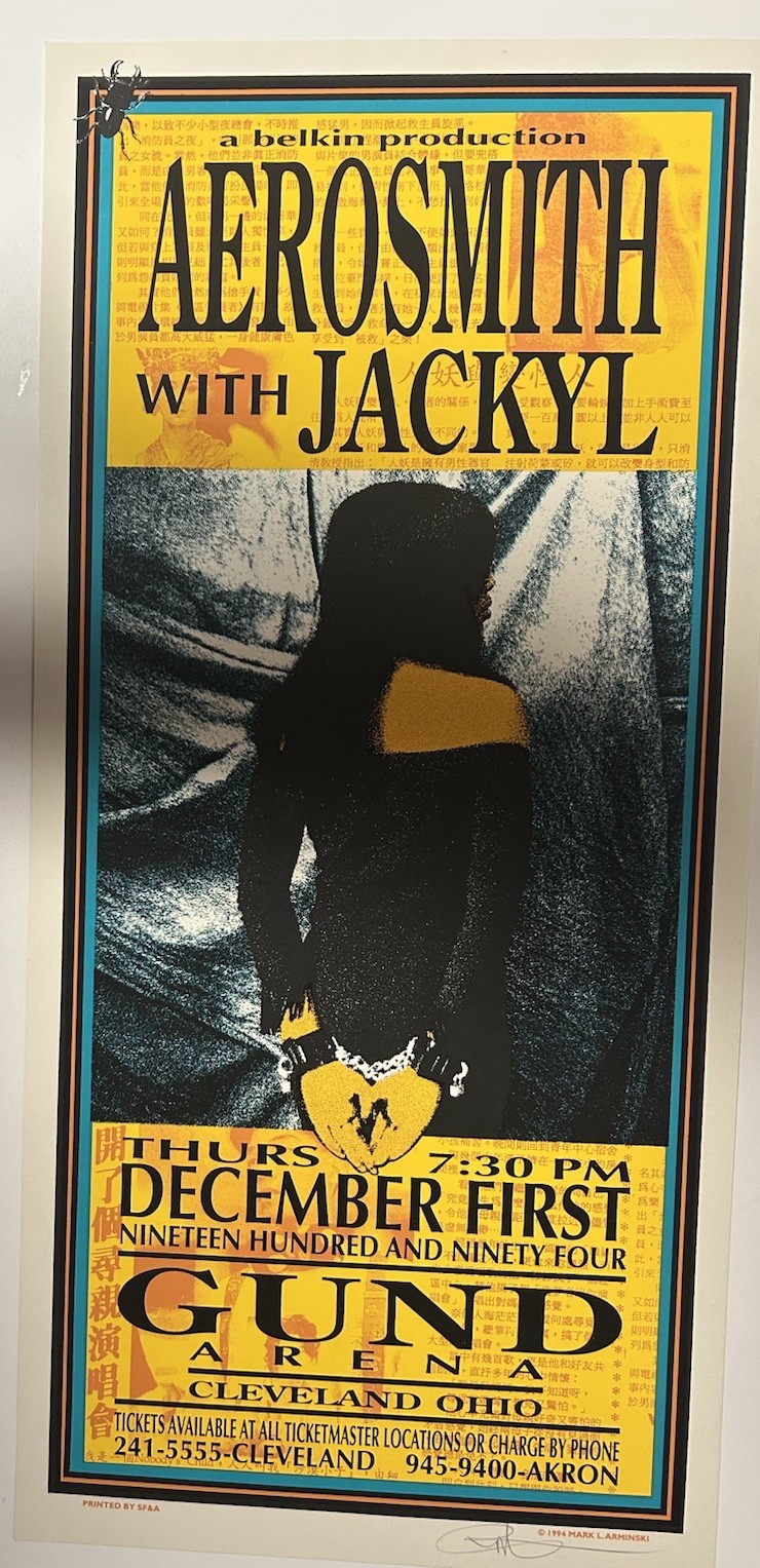 1994-AEROSMITH/JACKYL  SILKSCREEN POSTER-MARK ARMINSKI/SIGNED-NM