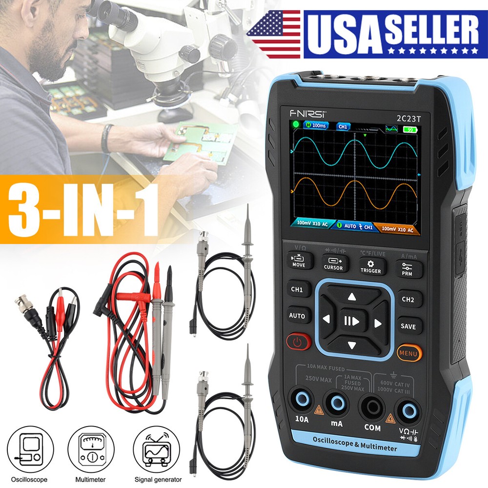 FNIRSI 2C23T Handheld Digital Oscilloscope Multimeter& Function Signal Generator