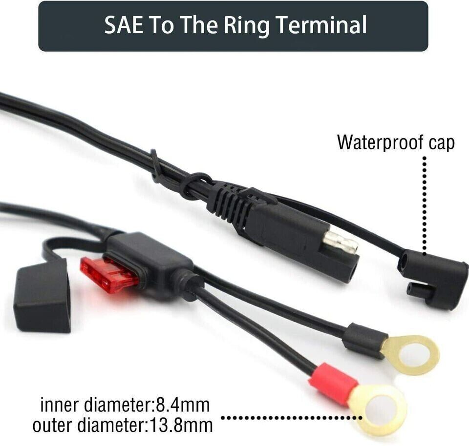 2-Pin Quick SAE Plug Trailer Light Wiring Harness Extension Wire Connector