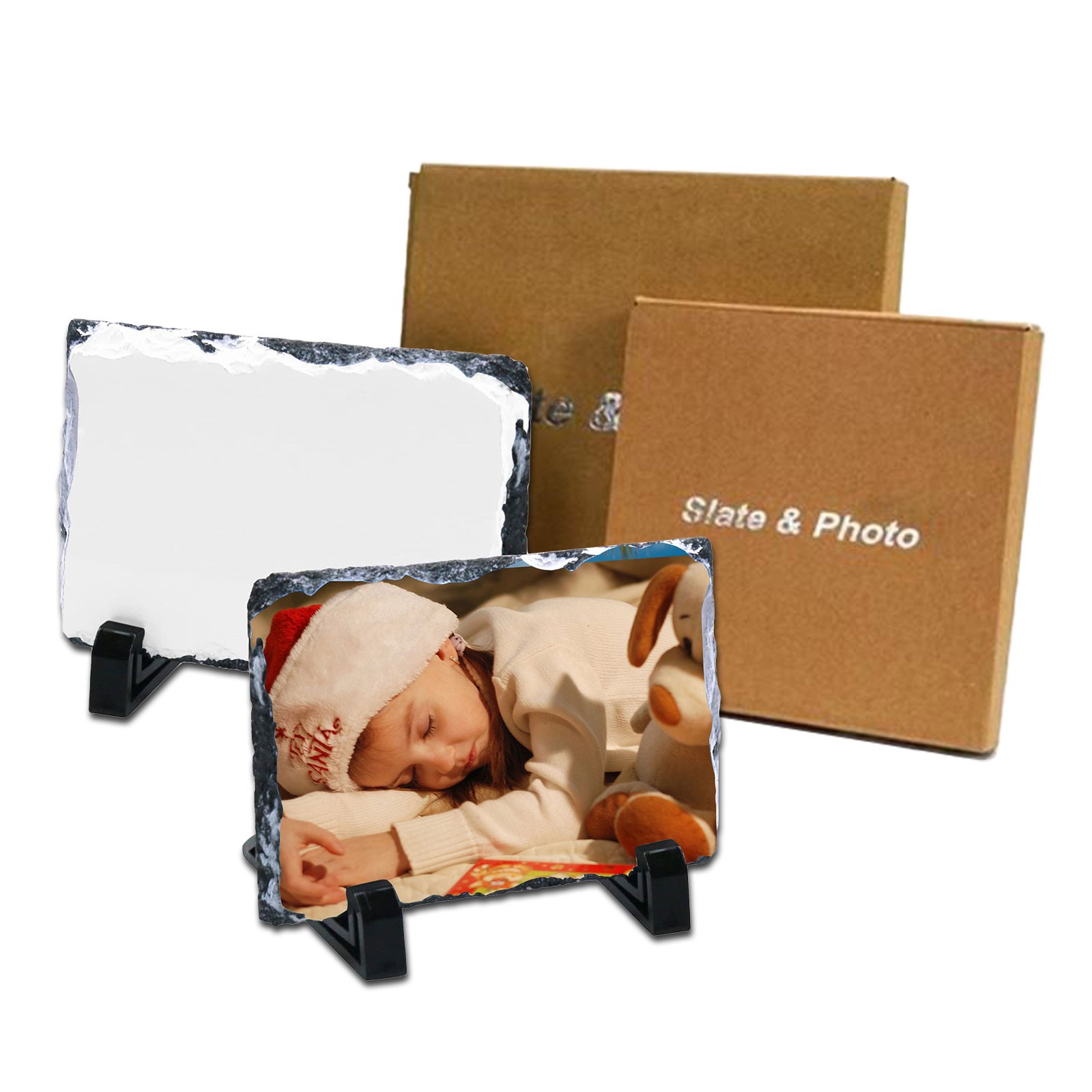 CALCA 15pcs 7.87" x 11.8" Sublimation Slate Rock Plaque Blanks w/ Display Holder