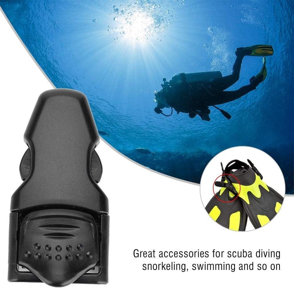 Adjustable Swimming Fin Flippers Diving Quick Release Buckles for A, Black