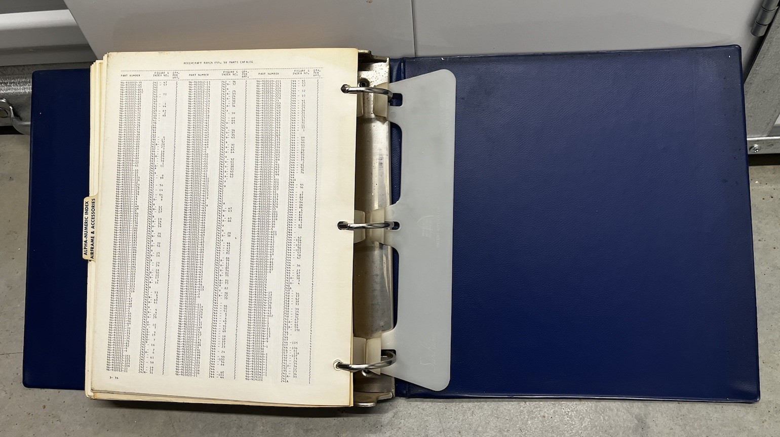 Beechcraft E55, 58 Baron Parts Catalog 58-590000-5 Original