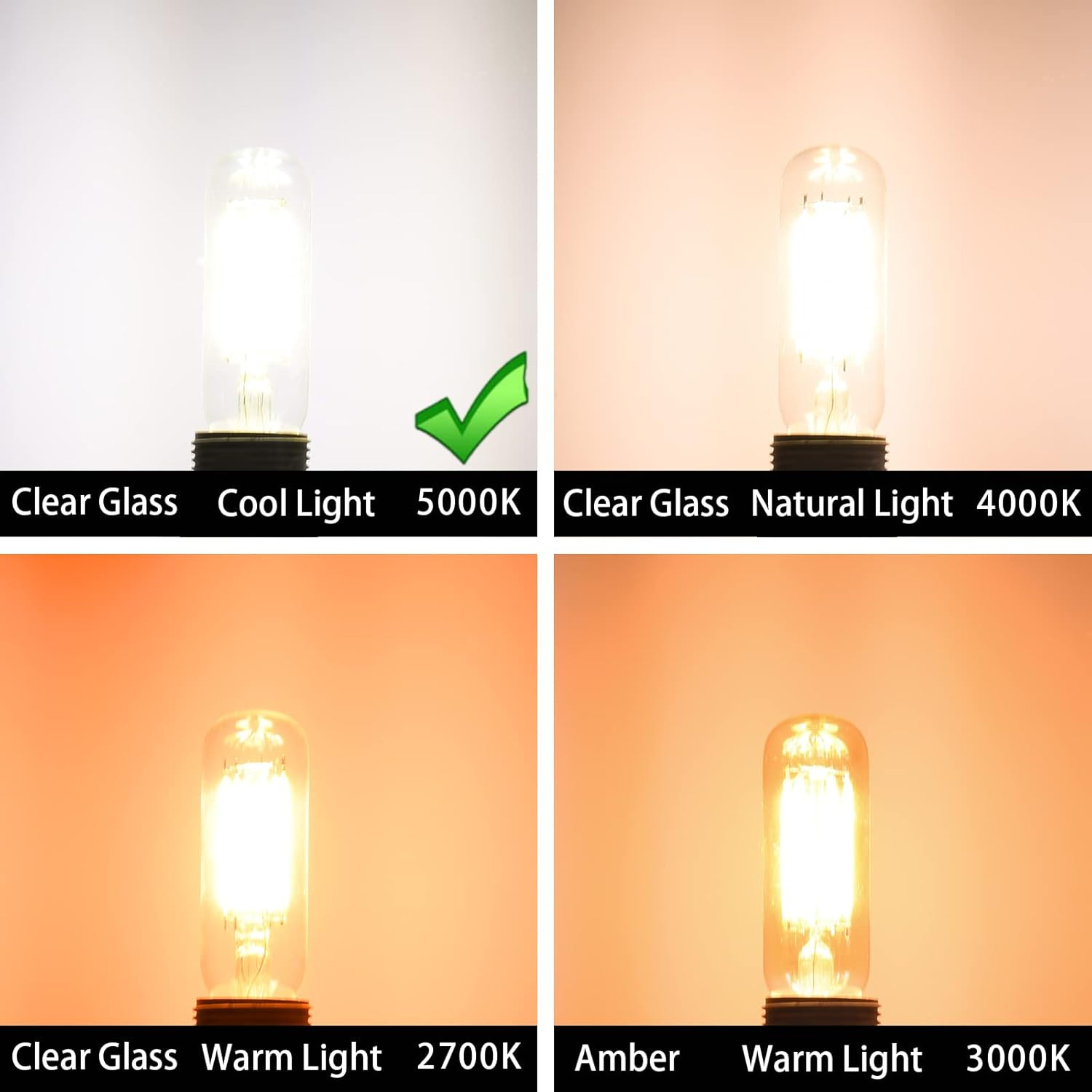 E12 Dimmable LED Bulb 80W Equivalent Small Candelabra Classic T6 T25 Ceiling Fan