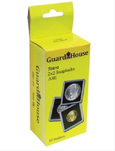 Guardhouse 2x2 Tetra Snaplock Coin Holders for Silver Eagle 40.6mm, 10 pack