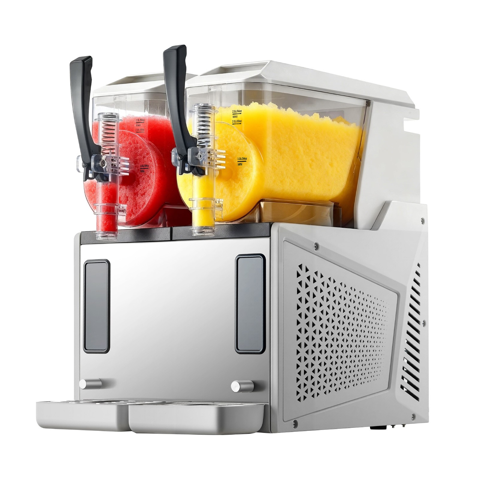 Uimoso Dual-Tank Frozen Drink Slushy Machine 3Lx2 Slush Cold Beverage Maker Home