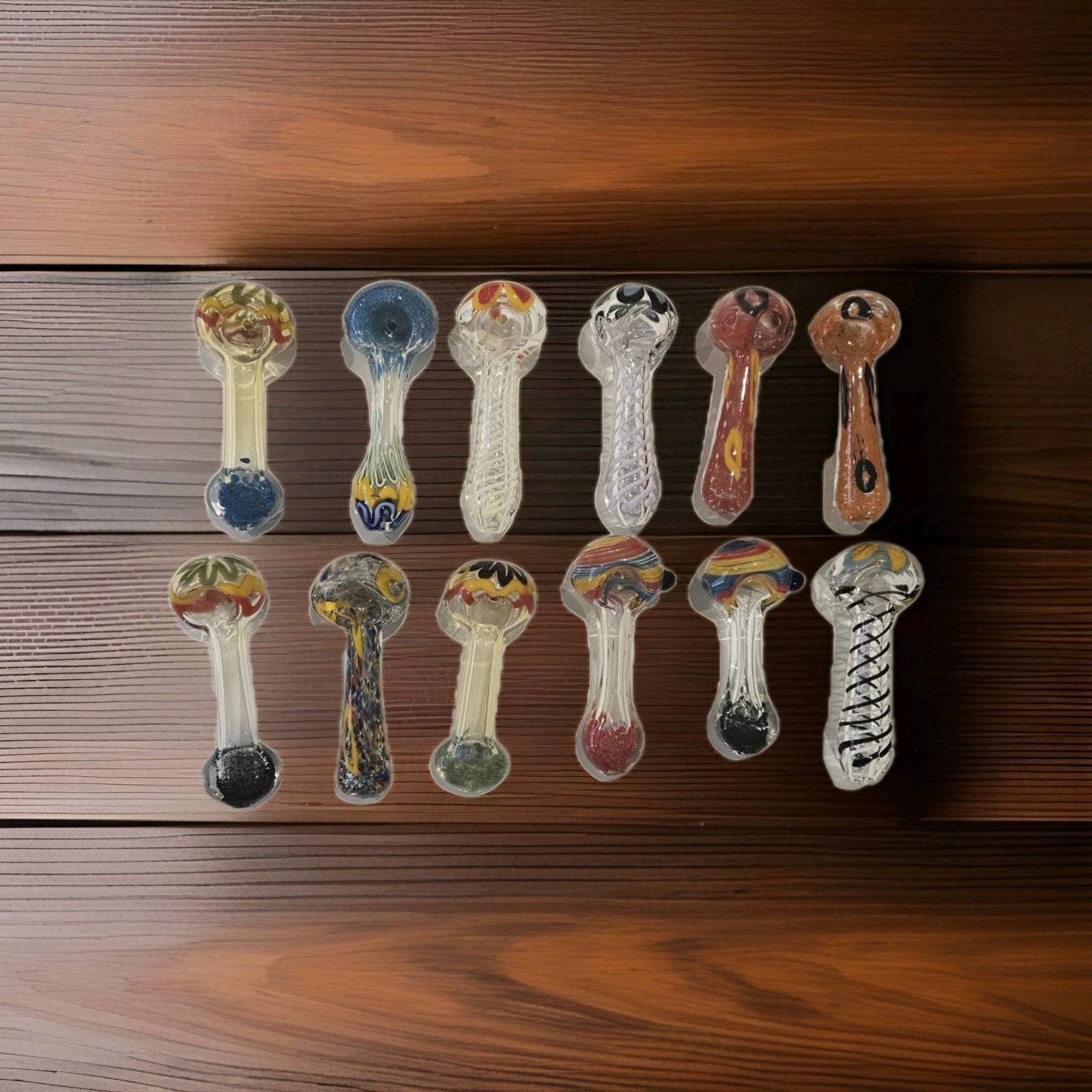 6 PACK 3” 3.5 To 4“INCHTobacco Smoking THICK HEAVY Glass Hand Pipe