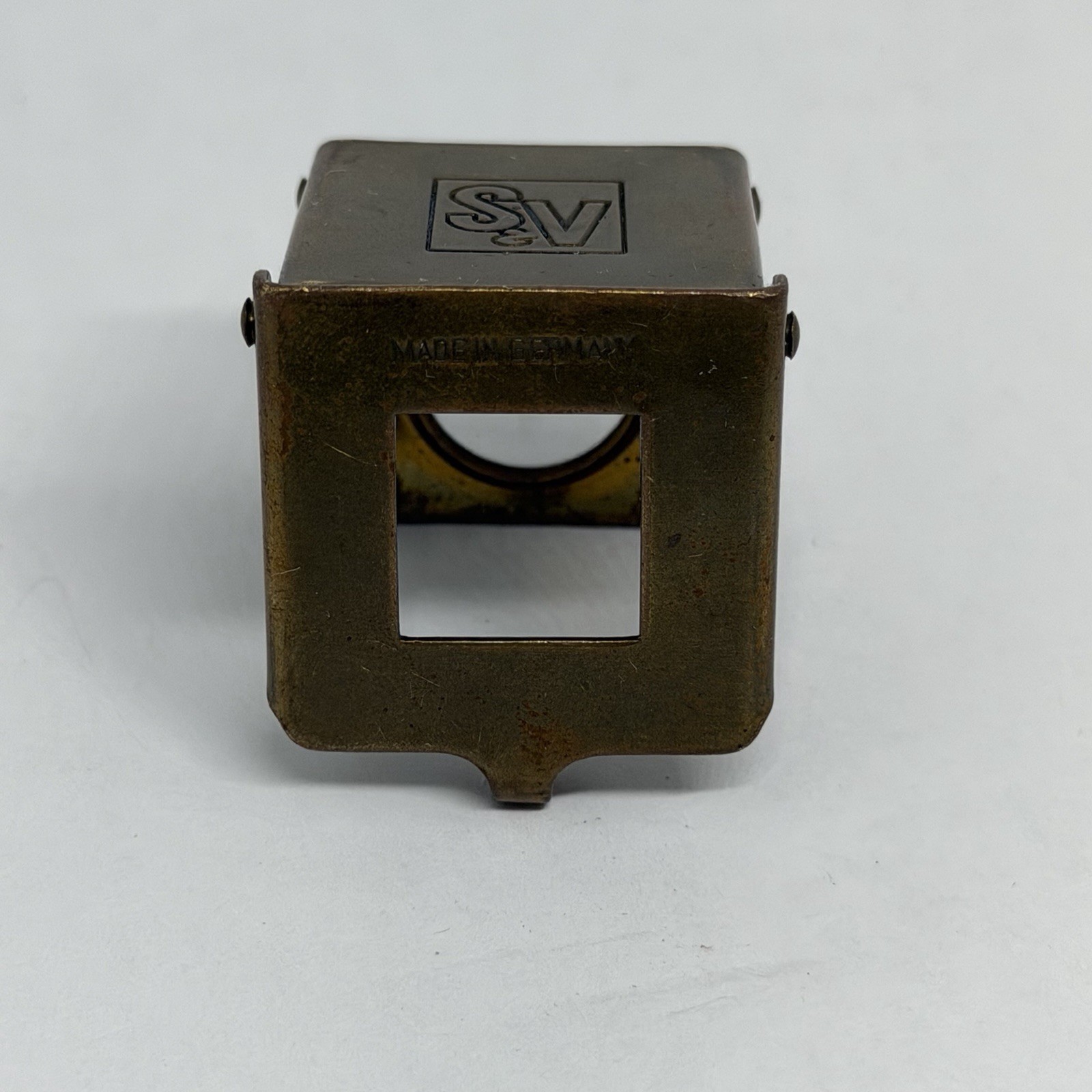 Small Vintage S&V Brand Germany Brass Folding Map Magnifying Glass Loupe - Nice