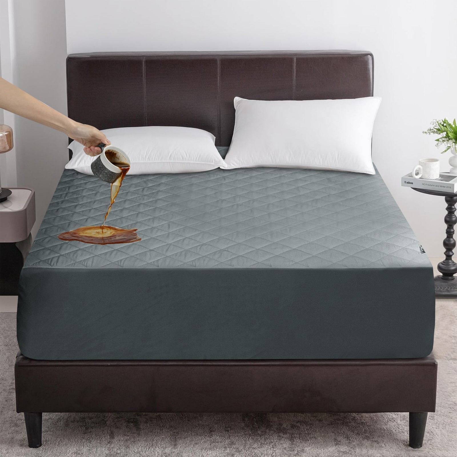 100% Waterproof Mattress Protector Quilted Fitted Mattress Cover 18" Deep Pocket