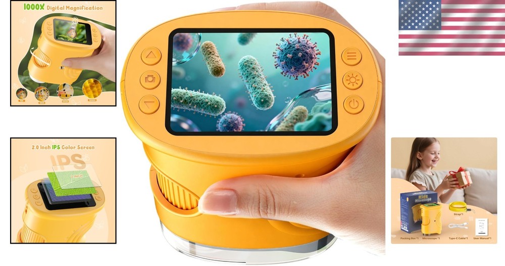Handheld 1000X Digital Microscope - Perfect Birthday Gift for Young Explorers