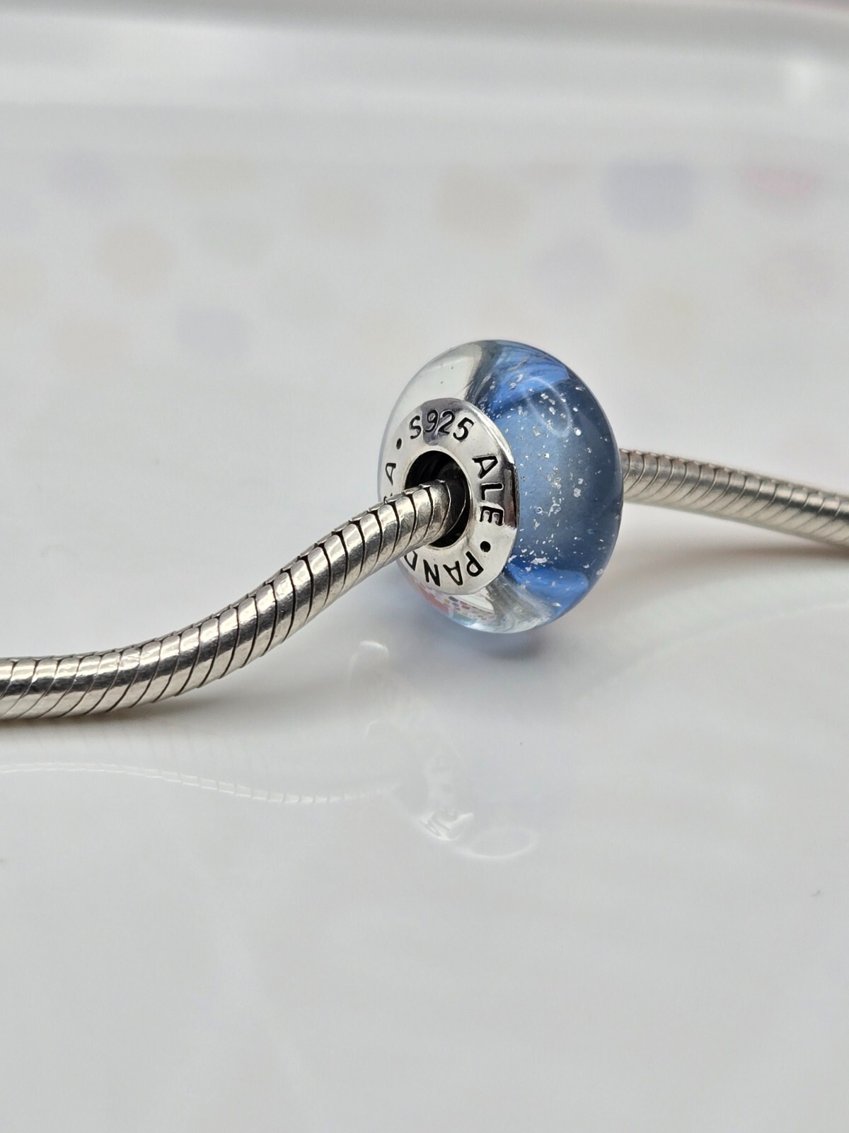 Pandora Disney Cinderella Signature Blue Murano Glass Charm