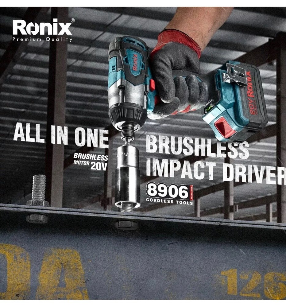 Ronix Impact  driver Drill 2 Battery 20 volt each