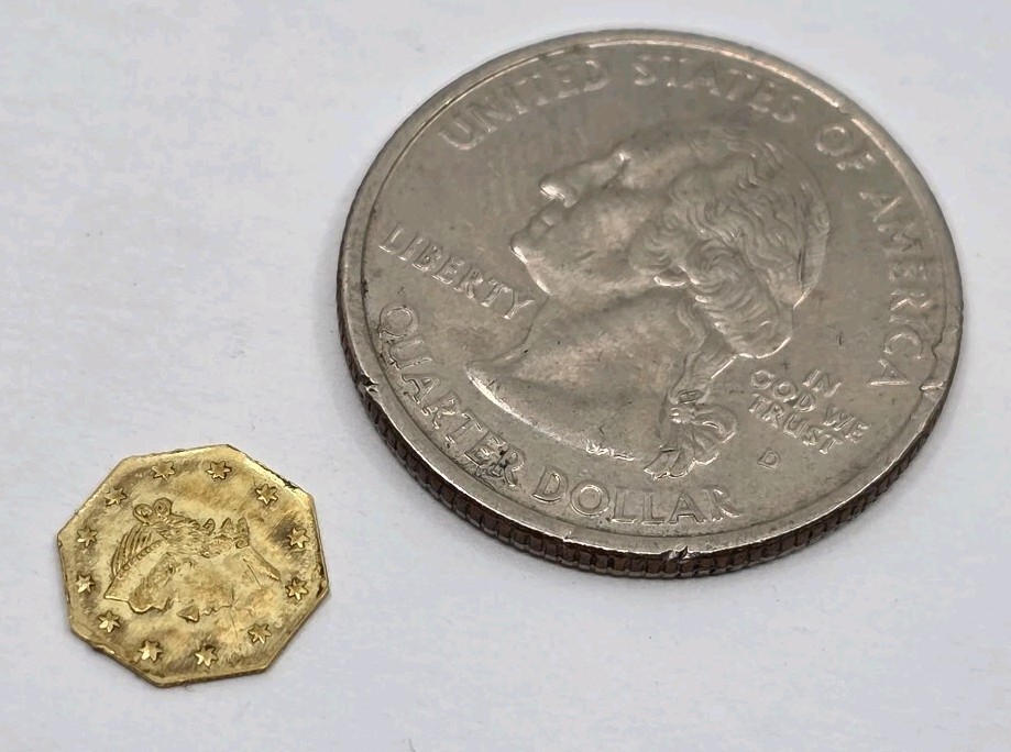 Antique 1856 California Octogonal 1/4 Dollar Gold