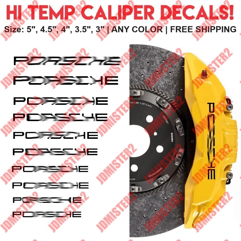 German Caliper Decals 911 Carrera Panamera Cayman GT2 GT3 GT3RS Hi temp