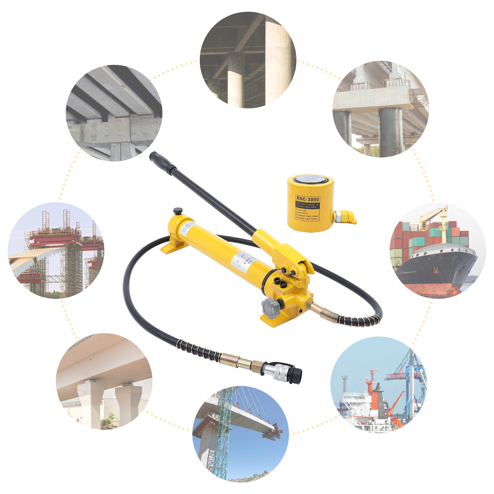 30 Ton Hydraulic Jack Porta Power Repair Kit Auto Shop Tool Lift Ram + Hand Pump