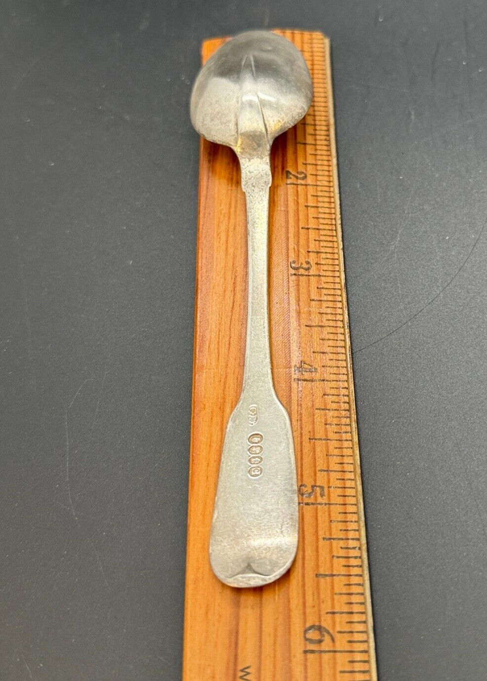 Irish Sterling Teaspoon 1825 Dublin Charles Marsh Rat Tail Fiddle 18.4g