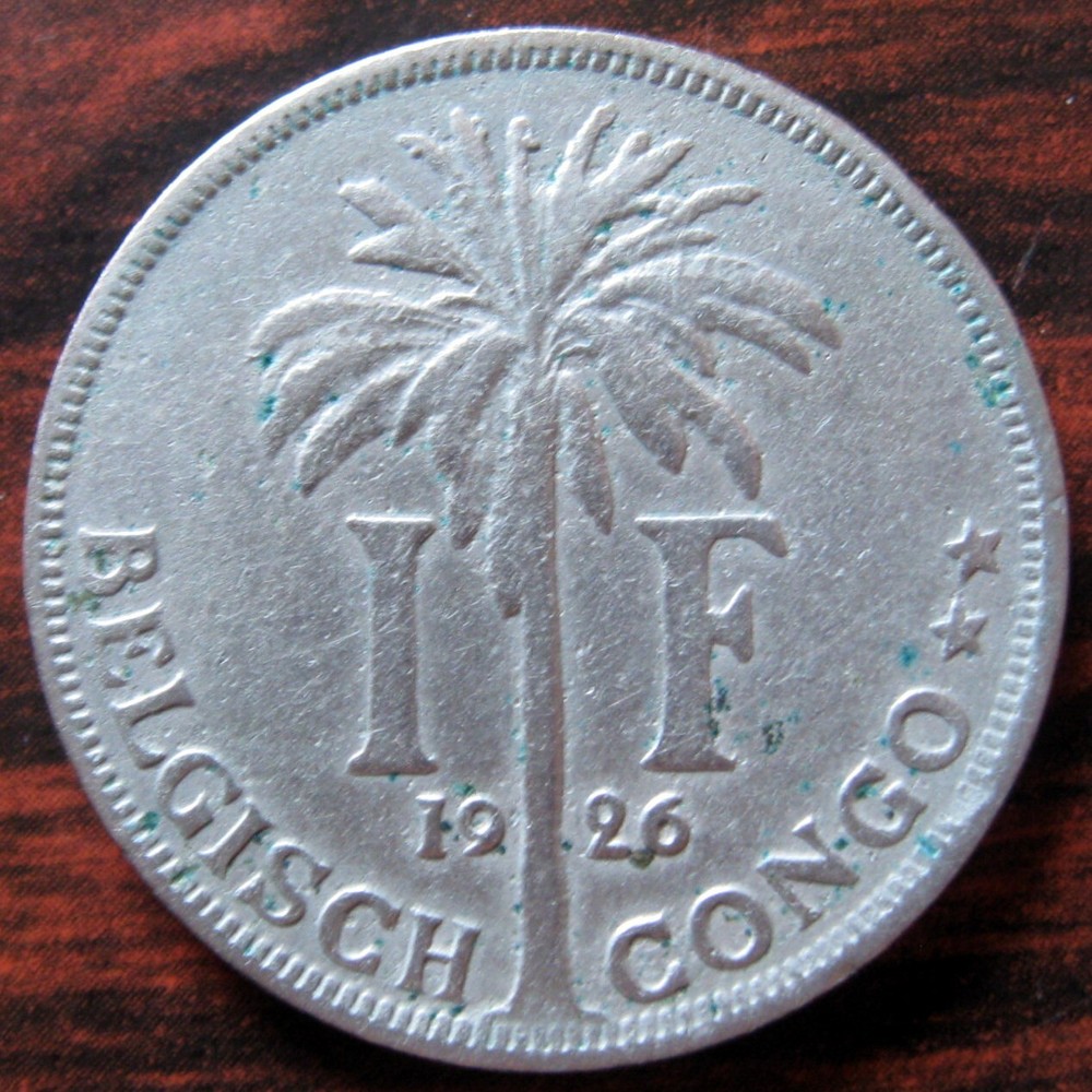 BELGIAN CONGO - FRANC 1926 KM# 21