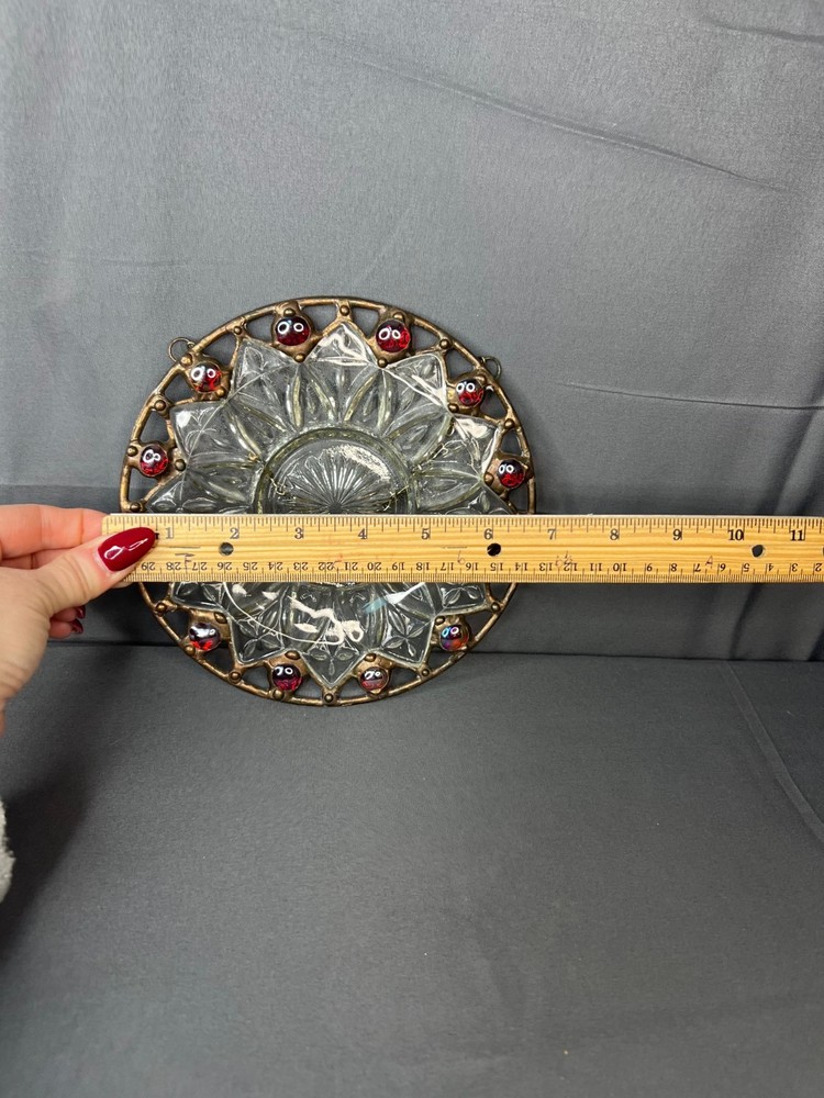 Glass Hanging Plate Decorative 7"