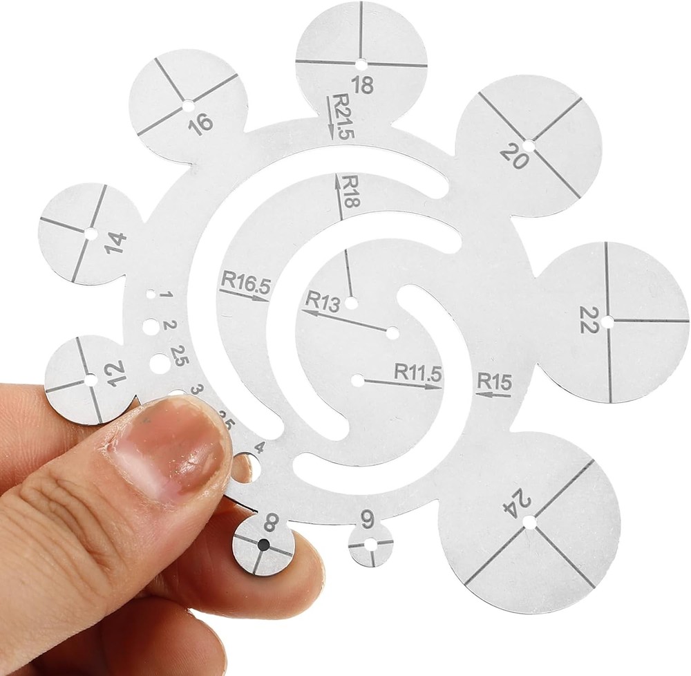 Leather Cutting Circle Template Round Ruler Precision Radius Tool for Sewing Cra