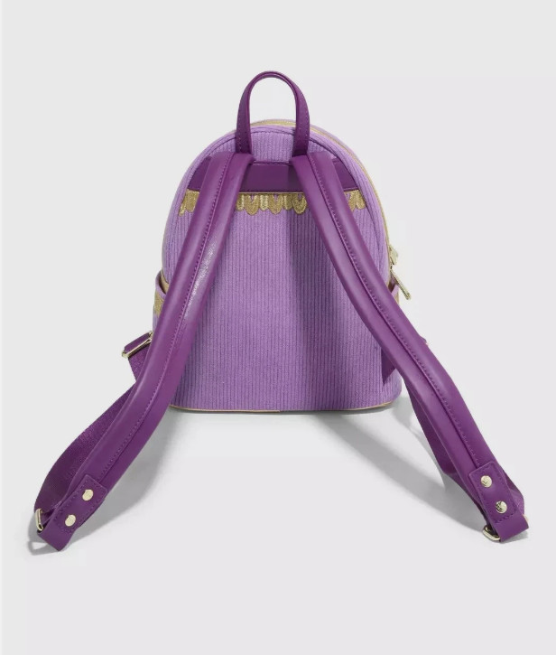 Loungefly Mini Backpack CHIP BEAUTY & THE BEAST Purple White Cup Corduroy