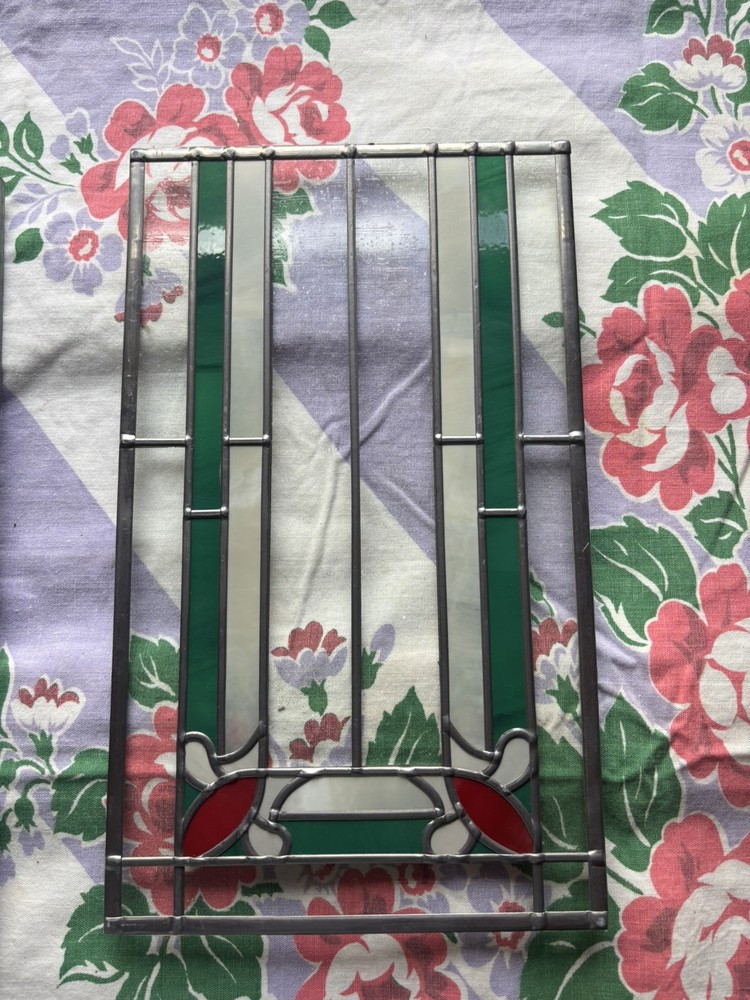 3 peace LARGE LEADED STAINED GLASS WINDOW set