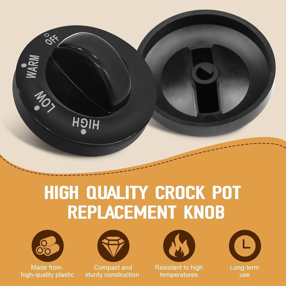 Slow Cooker Knobs Replacement for Hamilton Beach Crock Pot 6 Quart and 10 Quart