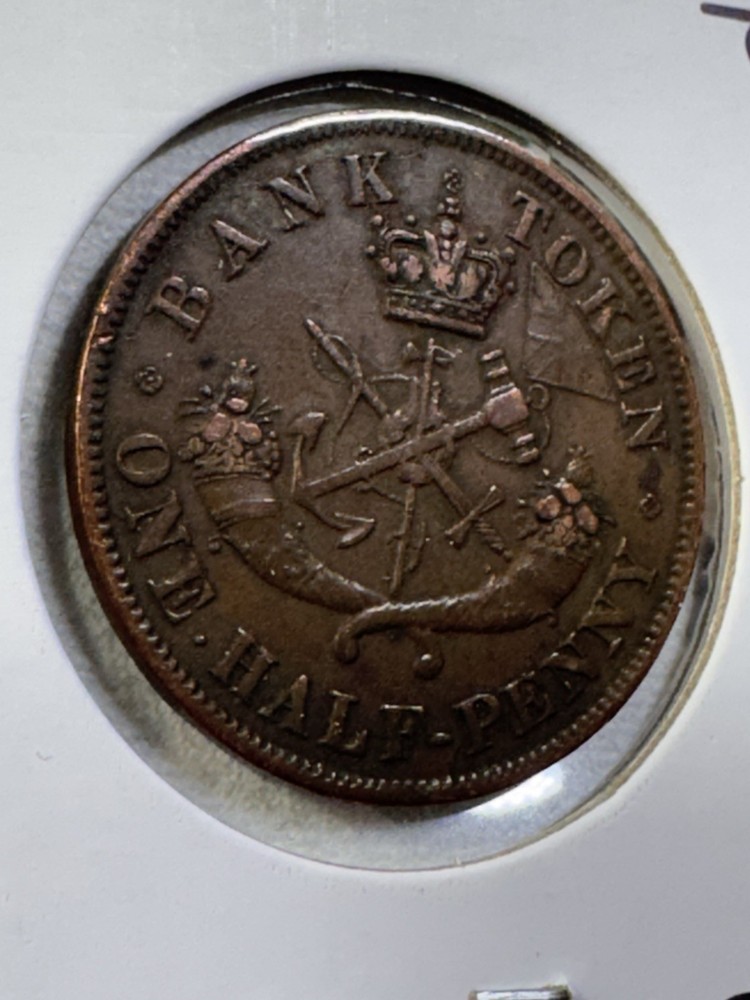 1852 Upper Canada 1/2 Penny Cleaned