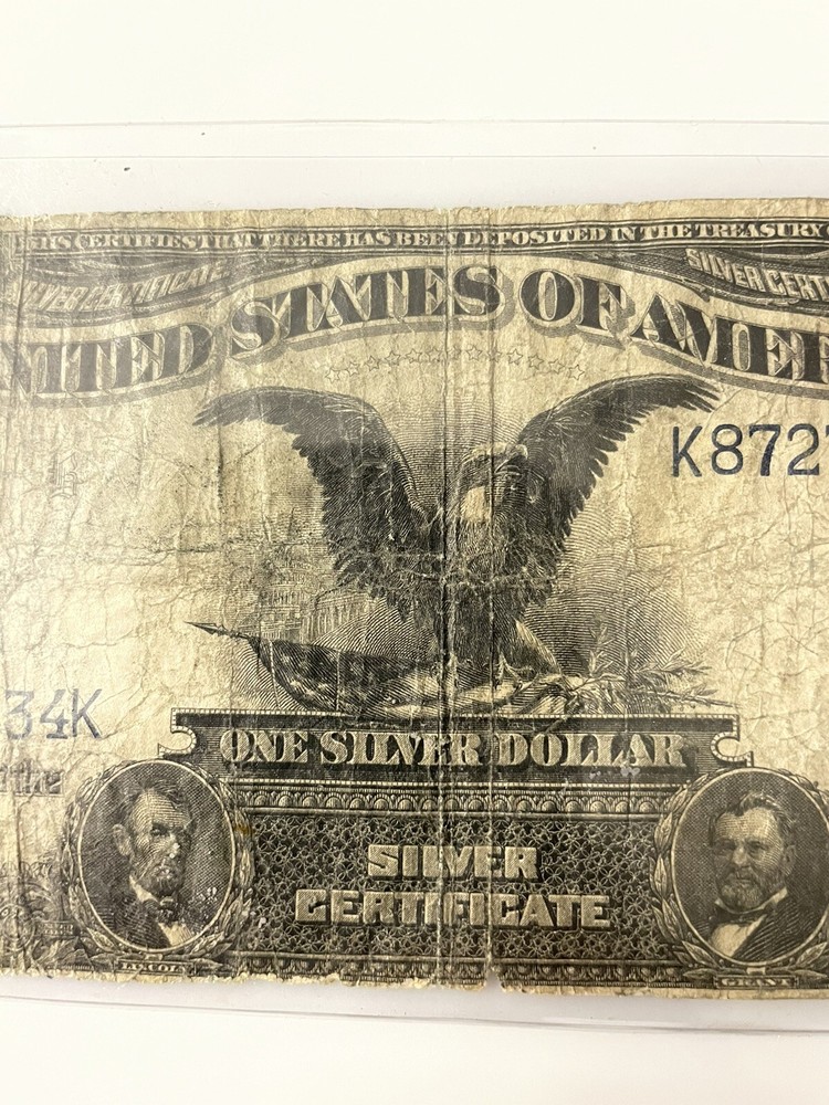 Large Bill 1899 Silver Certificate One Dollar Black Eagle