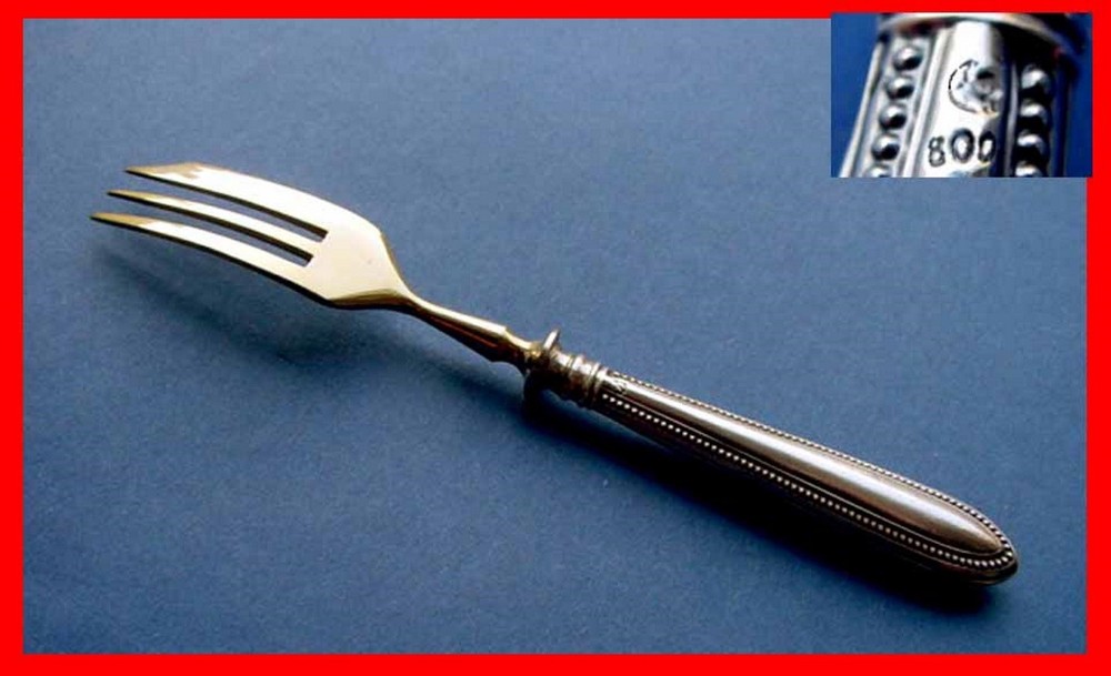 1. By 2. Fork/Kitchen Fork , 800er Silver, XIX C.C204