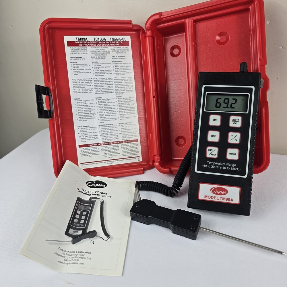 COOPER ELECTRO-THERMAL DIGITAL TEMPERATURE TESTER TM99A Open Box