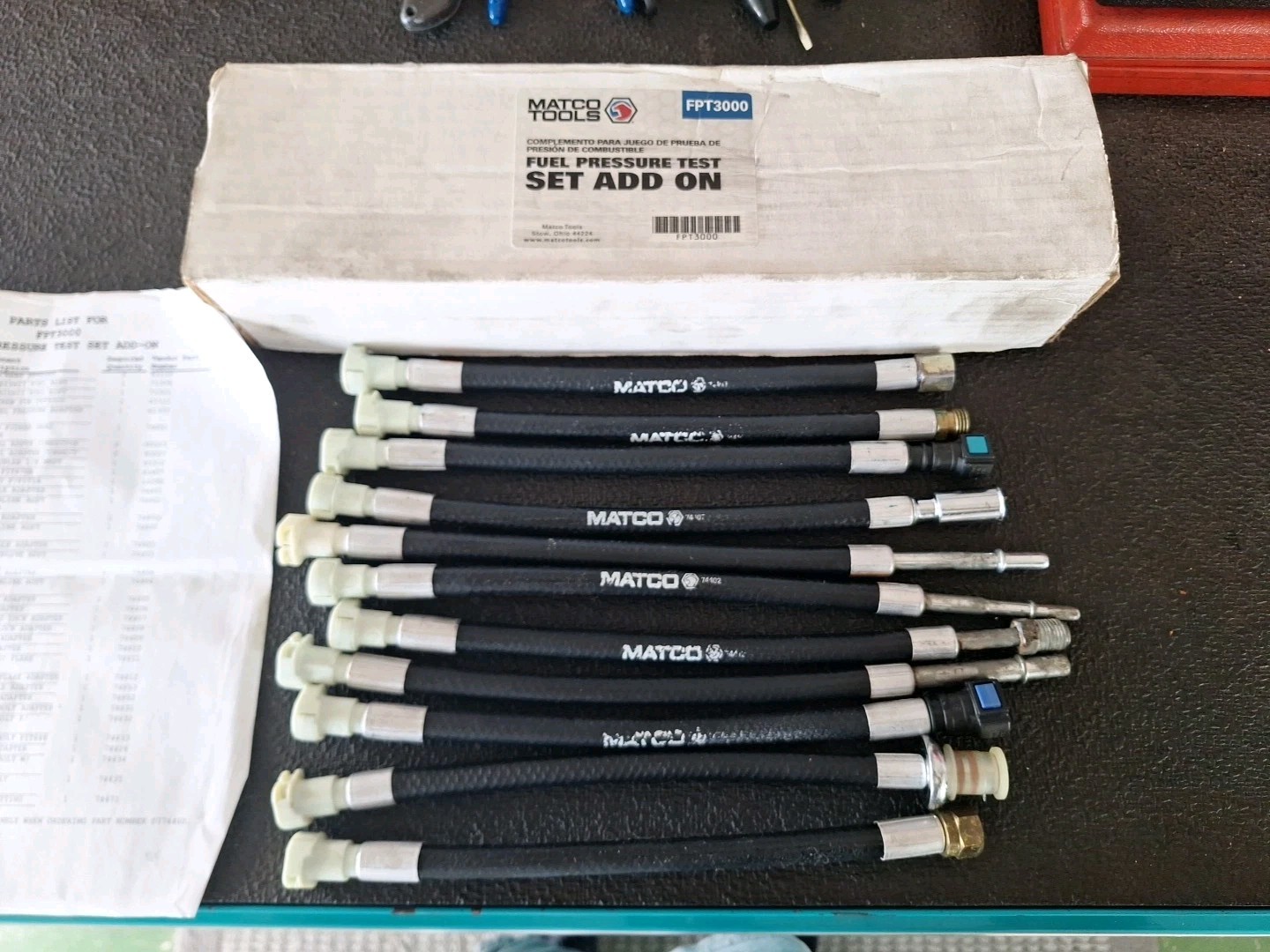 Matco Tools Fuel Pressure Test Set Add On.  FPT3000 (Partial Set)