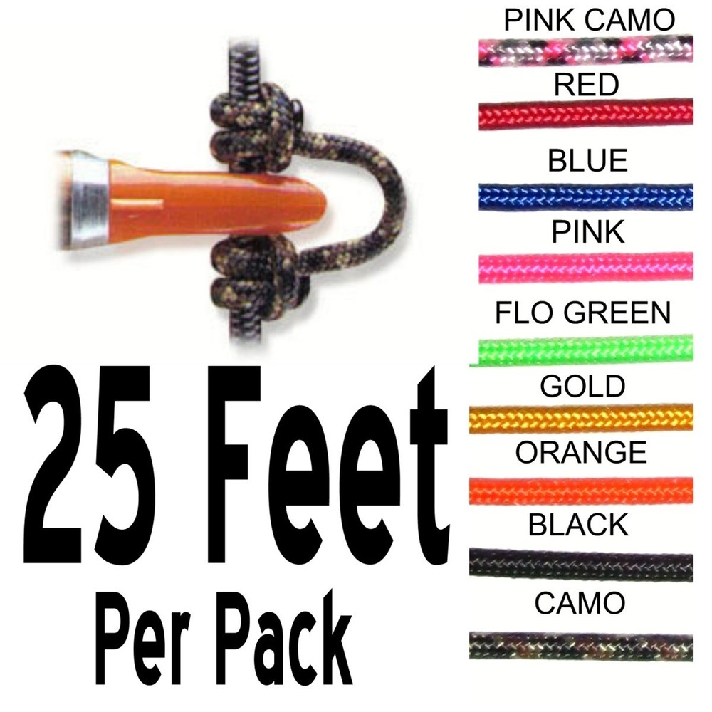 25 Feet - BLACK  - RELEASE BOWSTRING NOCK NOCKING D LOOP ROPE Archery Bow String