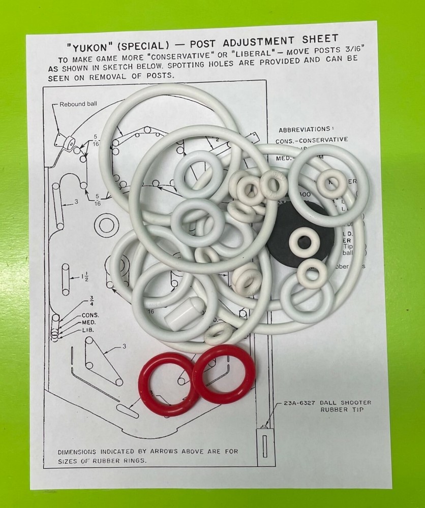 1971 Williams Yukon SPECIAL pinball rubber ring kit