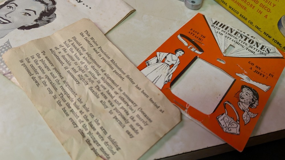 1954 Walco Precision Rhinestone Setter - Craft Tool with Instructions Used