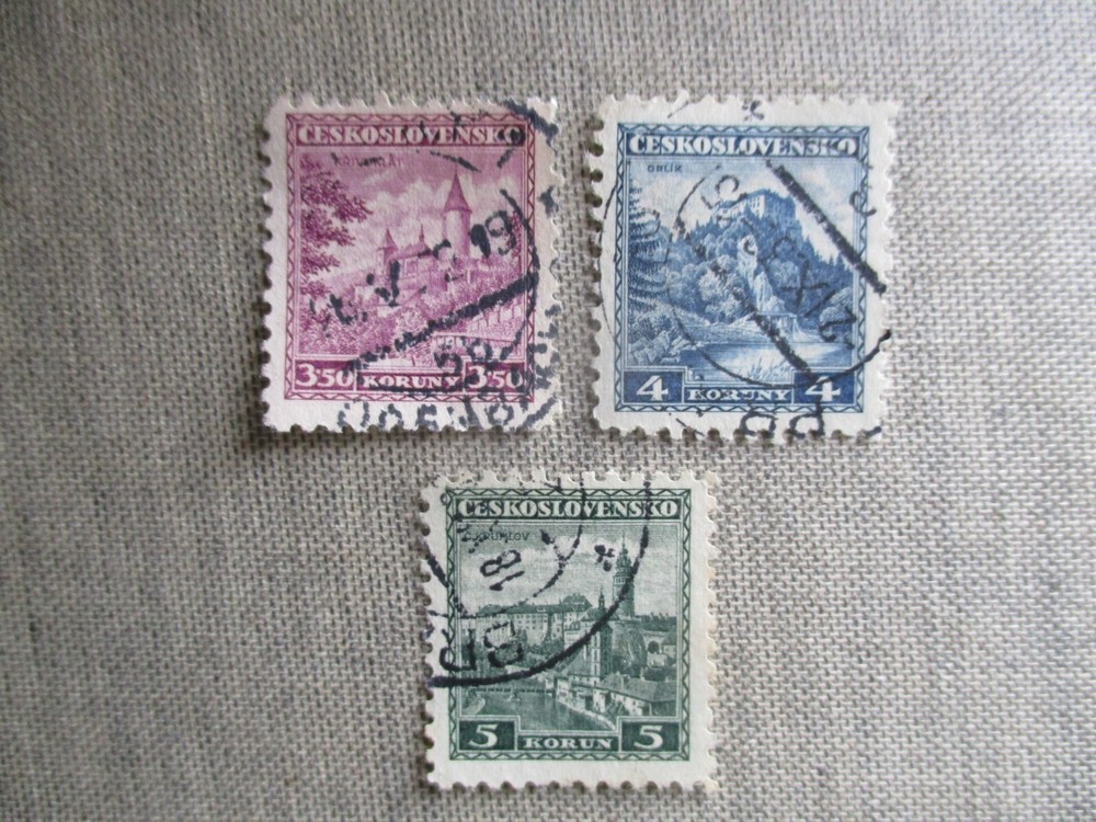 Czechoslovakia, Scott# 184-186, used