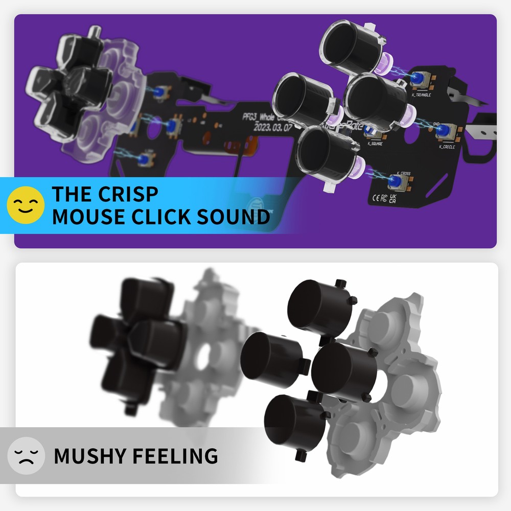Whole Clicky Kit for PS5 Controller BDM-030 Shoulder Face Dpad Buttons Custom