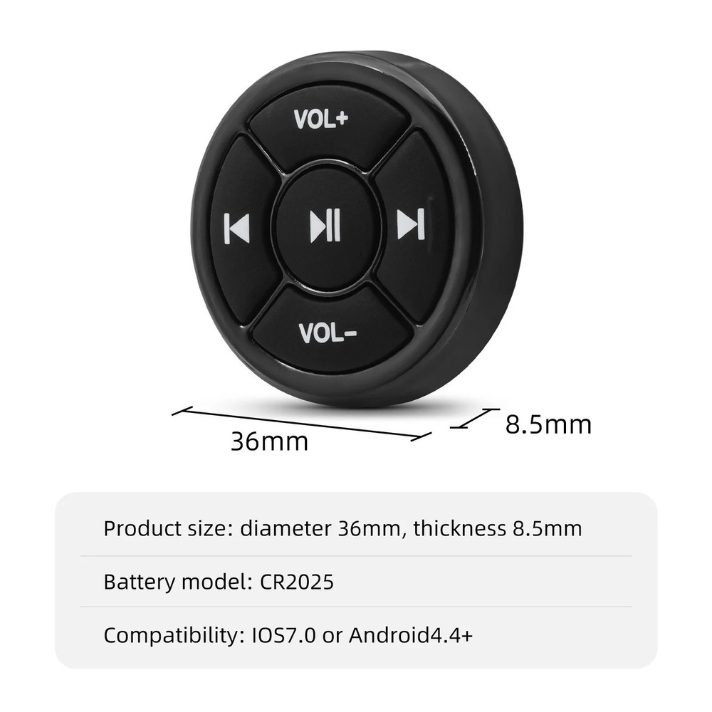 Wireless Bluetooth 5.0 Remote Controller Media Button Car Motorcycle Bike