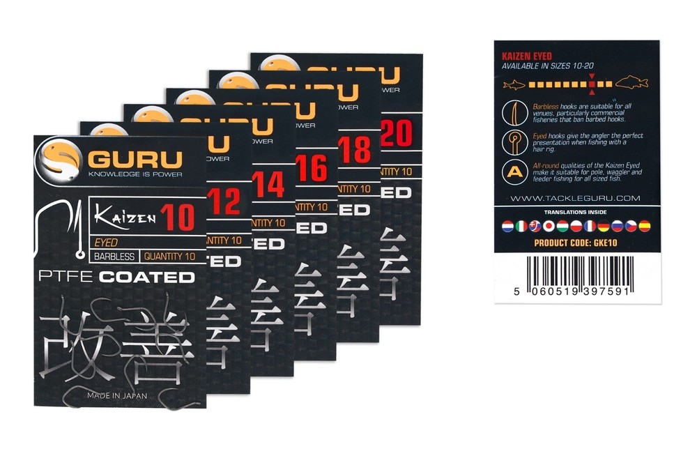 Guru Kaizen Hooks - ALL SIZES - EYED
