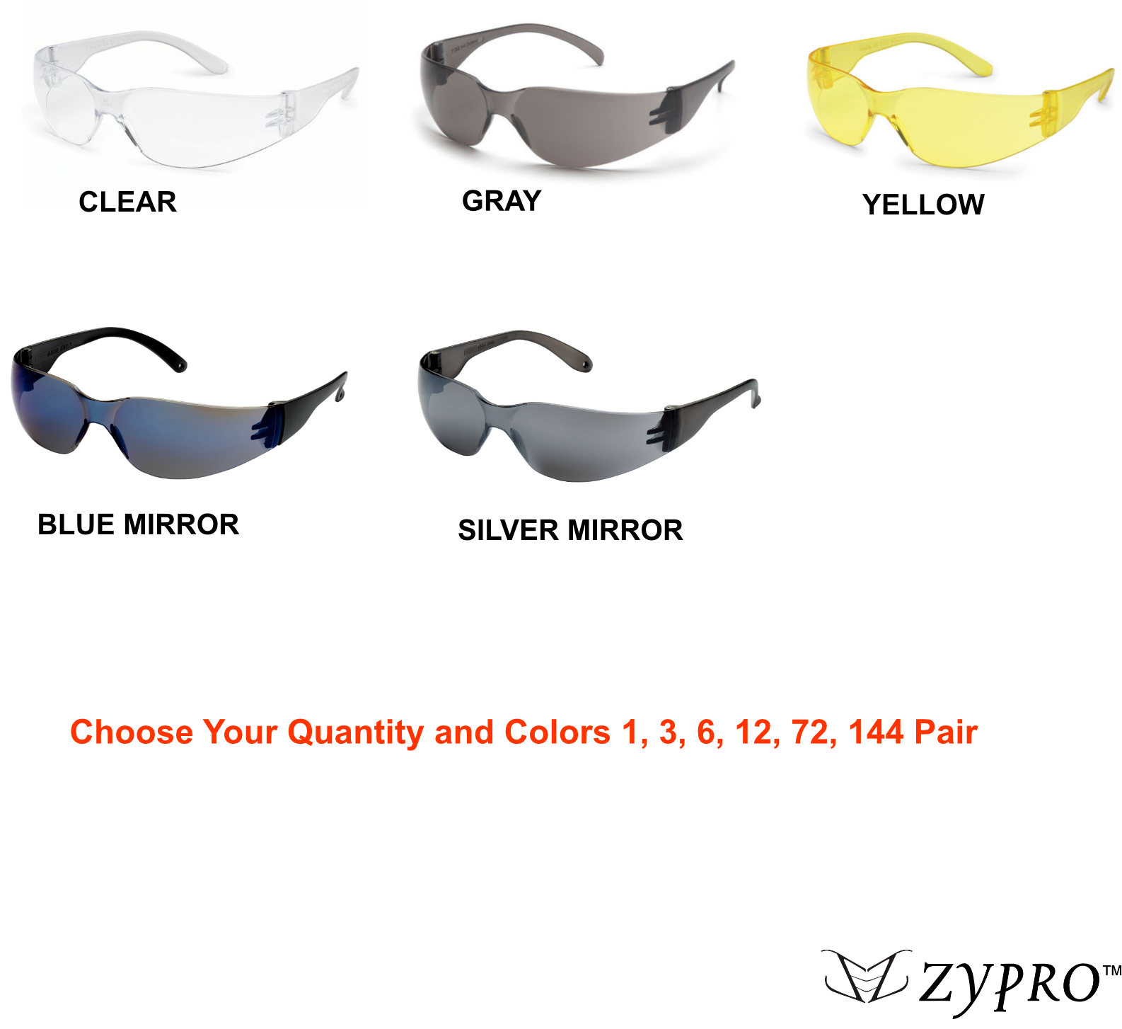 Protective Safety Glasses Work Eyewear ANSI Z87+ LIGHTWEIGHT, SUNGLASSES Pack