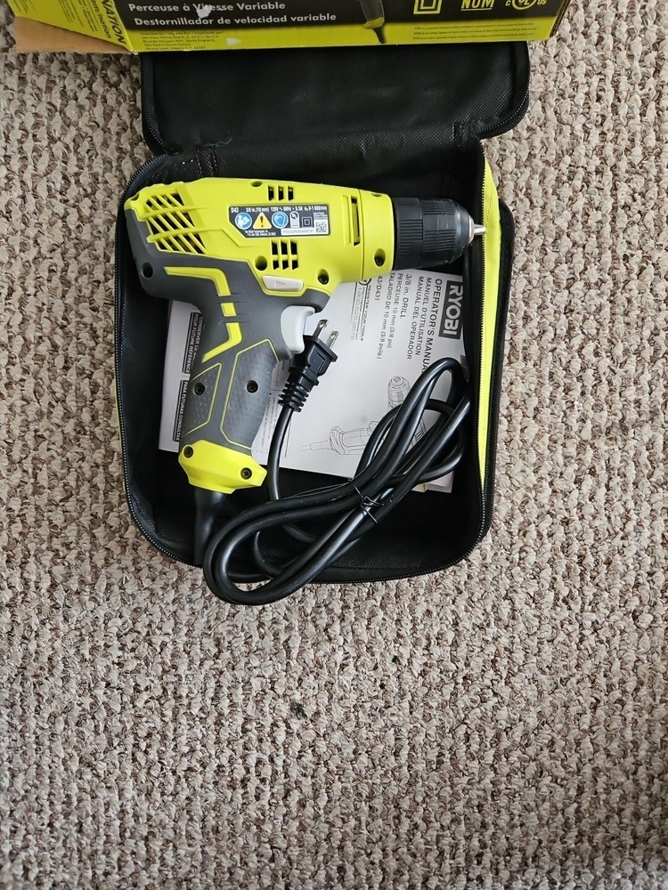 Ryobi D43K 120V Corded Power 3/8 IN. Variable Speed Drill