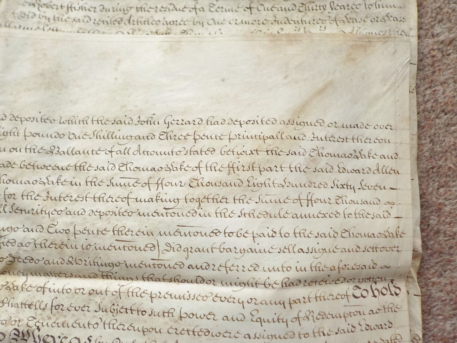 1709 London Covent Garden Drury Lane Vellum Deed Indenture + extra Document