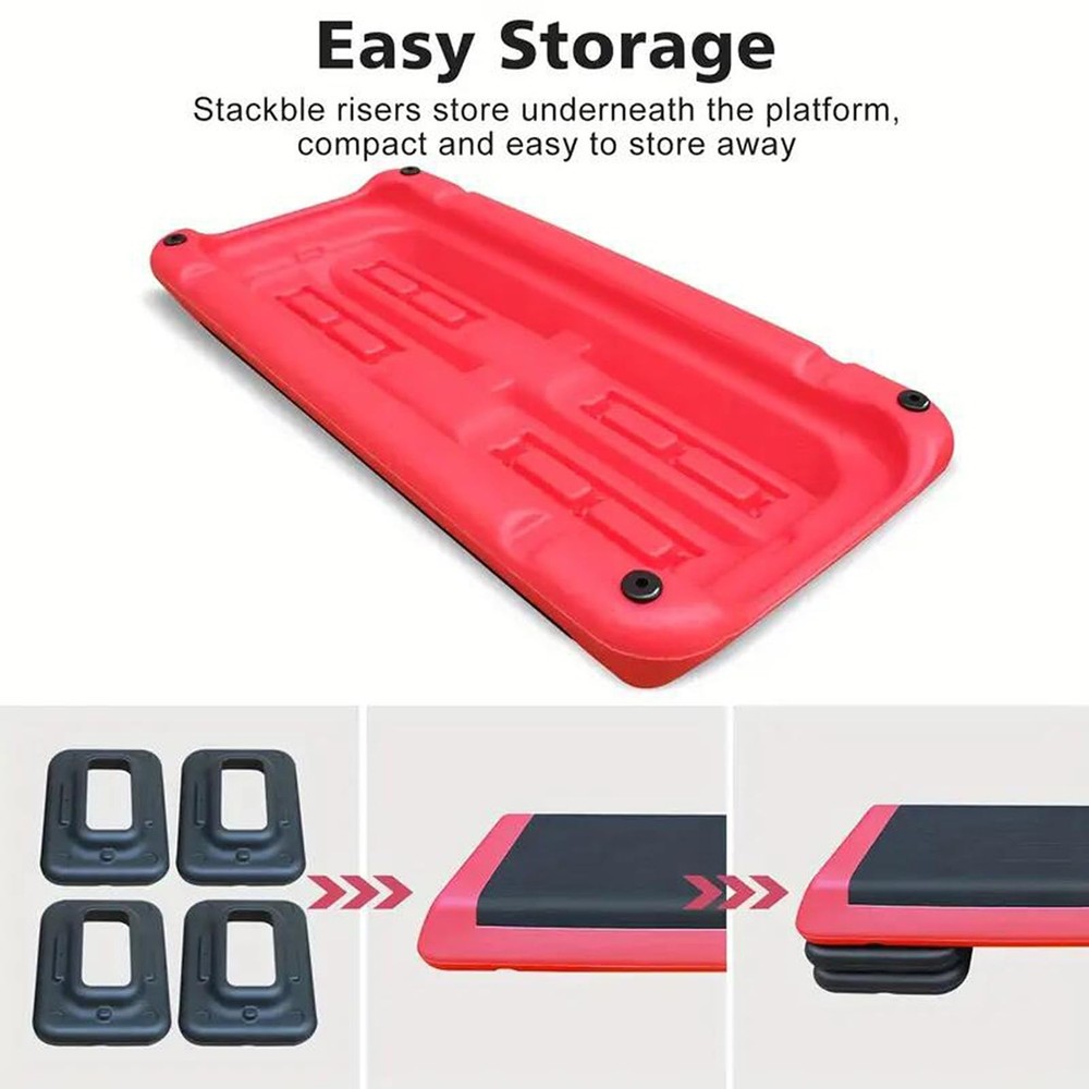 Adjustable Workout Aerobic Exercise Step Platform, Fitness & Exercise Step Pl...