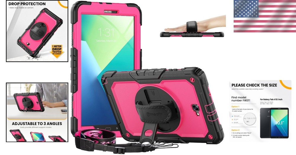 Robust Protective Case for Galaxy Tab A 10.1 - Screen Protector and Hand Strap