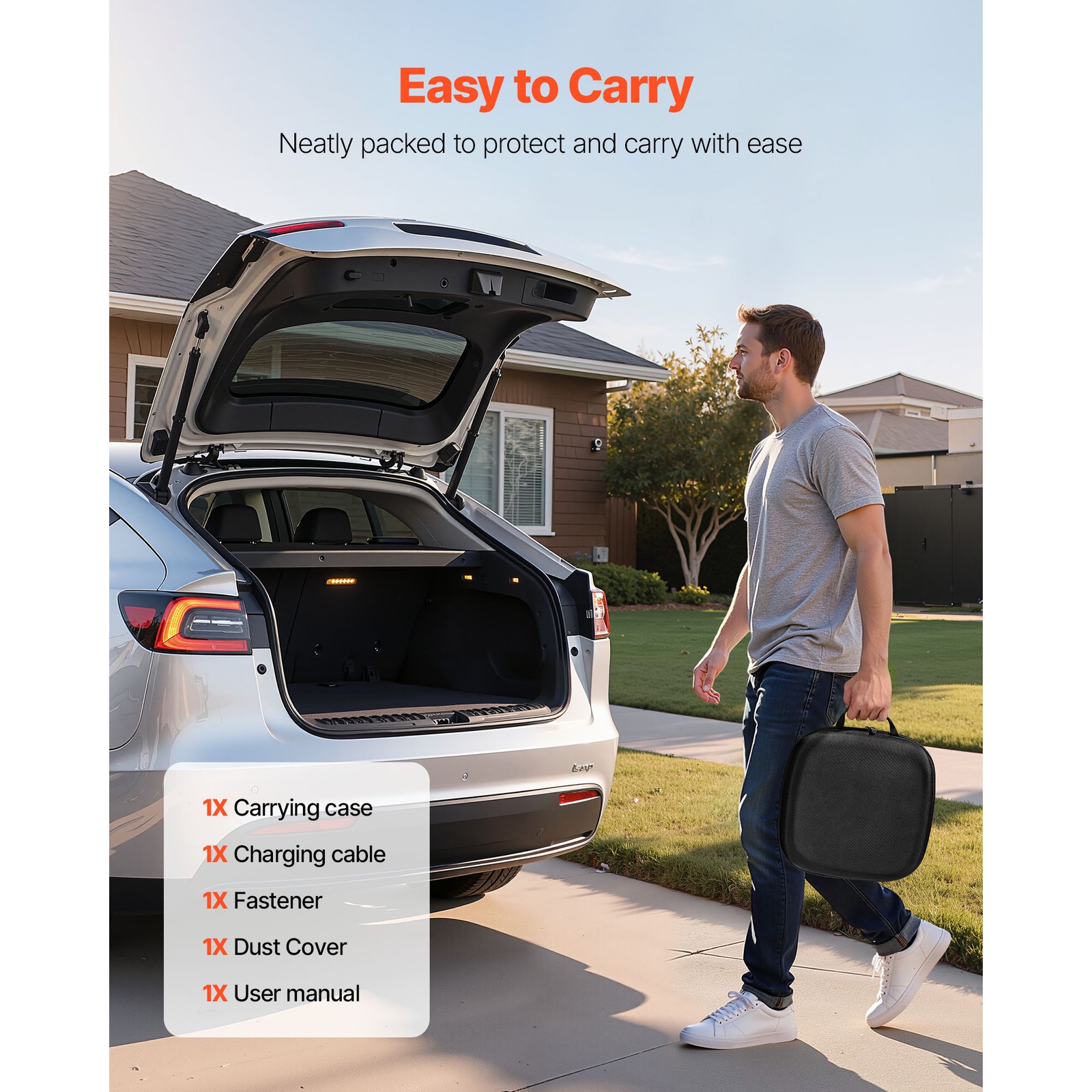 Uimoso EV Charger Extension Cable for Tesla, 48A, 40 ft, 240V, 11.52kW