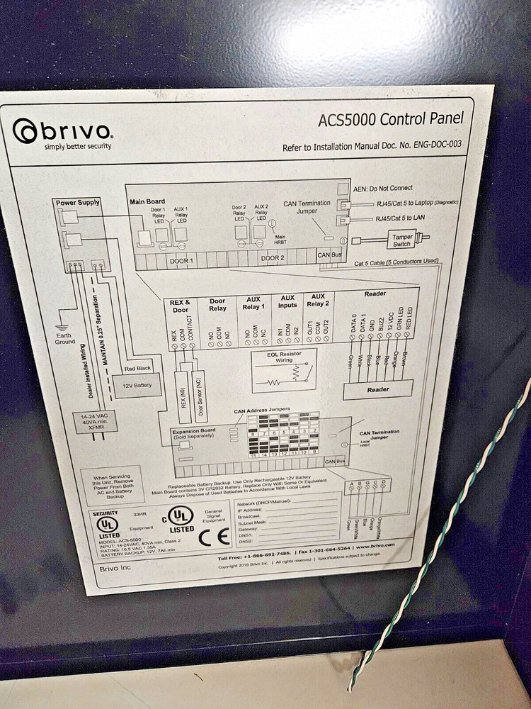 Brivo ACS5000-E Control Panel NEW (Open Box) Old Stock