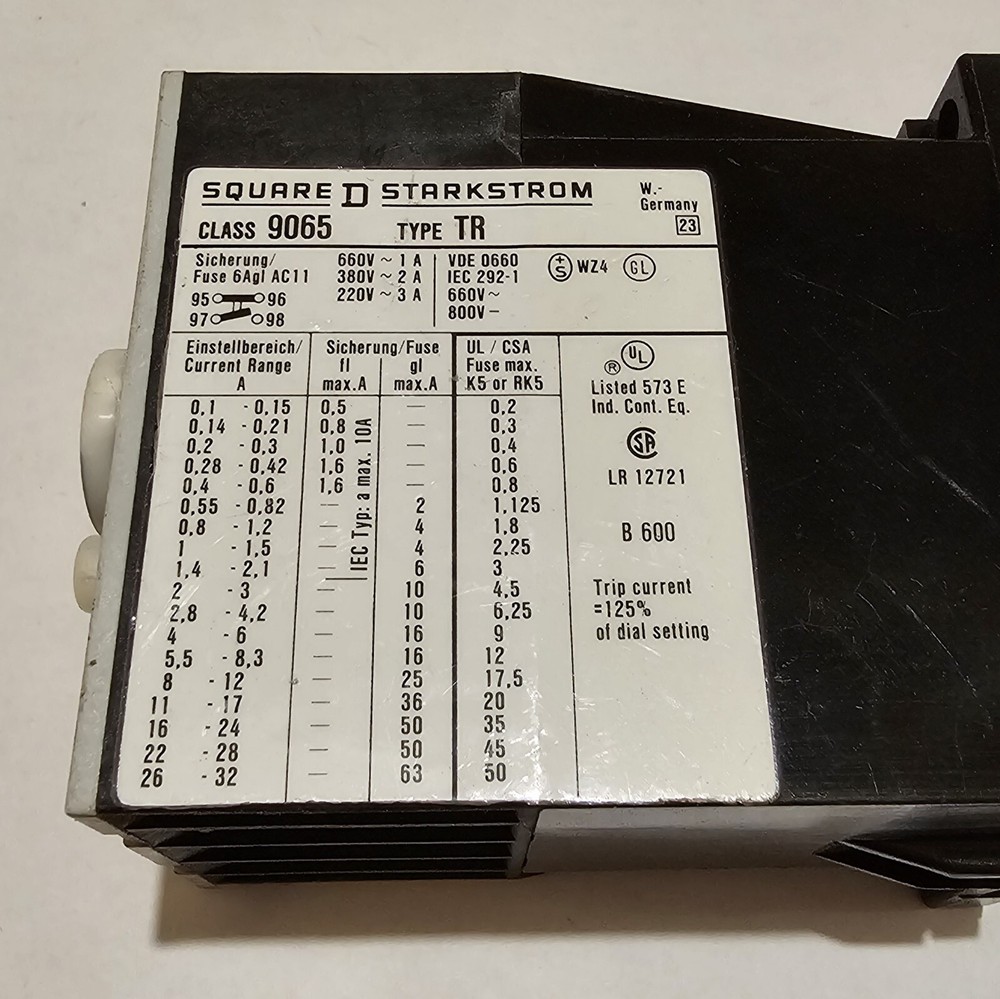 Square D Class 9065 Type TR 0.2 Thermal Overload Relay