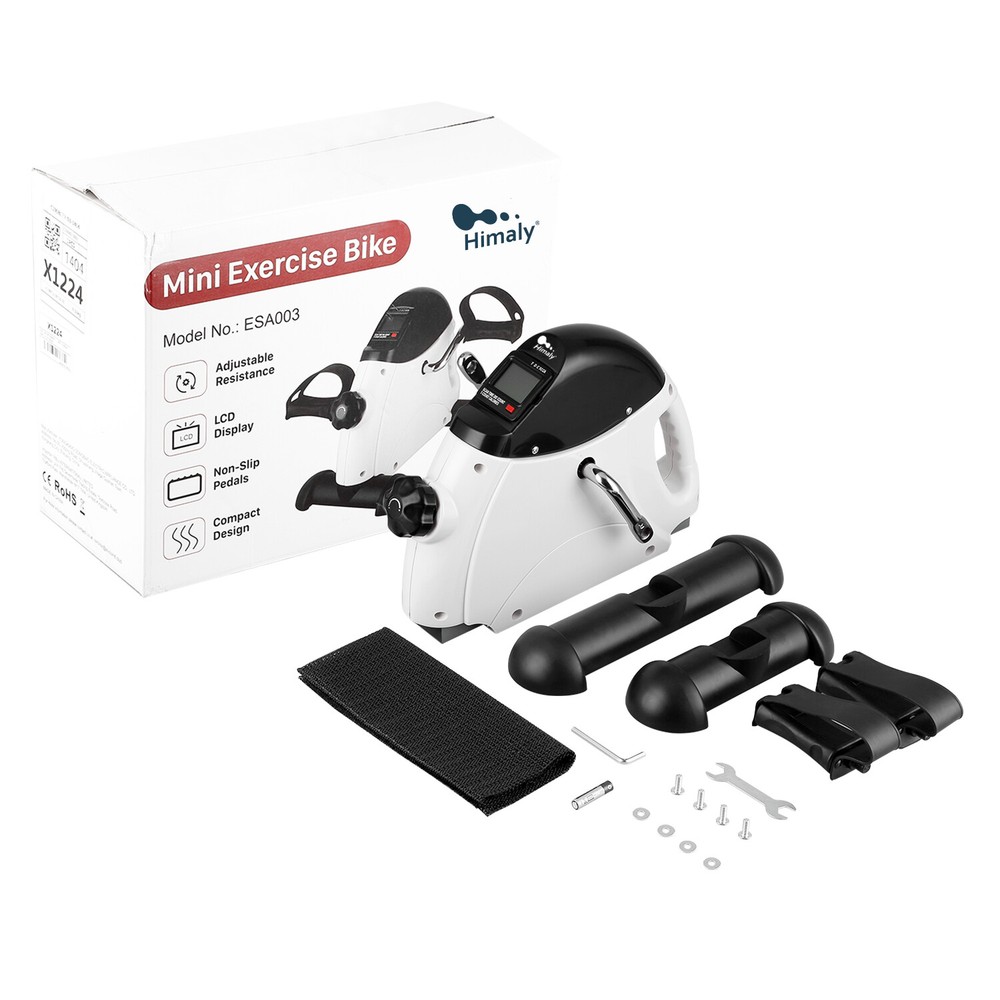 Mini Exercise Bike Pedal Exerciser Arm Leg Exercise Adjustable Resistance Handle