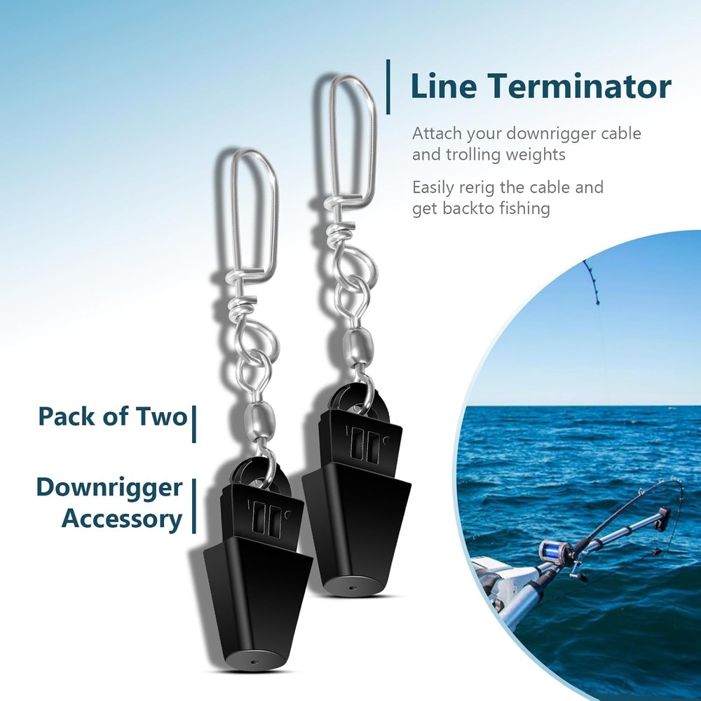 2 PCS DOWNRIGGER CABLE TERMINATOR KIT, FAST & RELIABLE