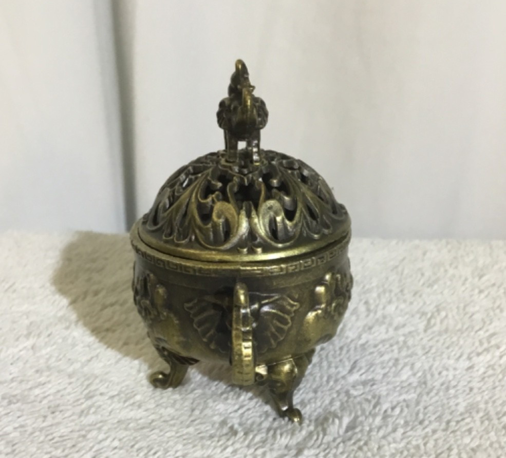 Tripod Footed Elephant Brass Incense Burner