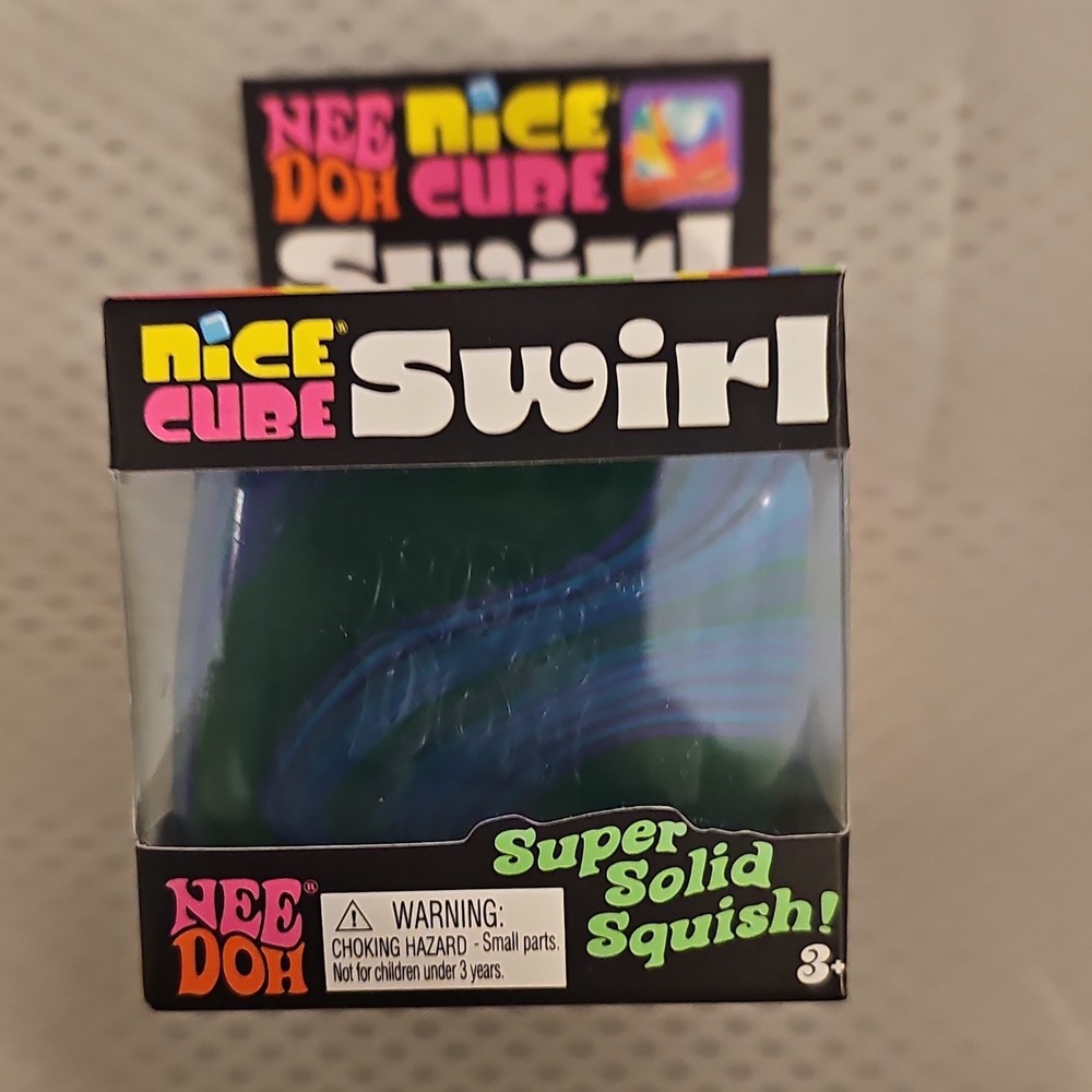 Schylling Nee Doh Nice Cube Swirl Super Solid Squish Tactile Squeeze Multicolor