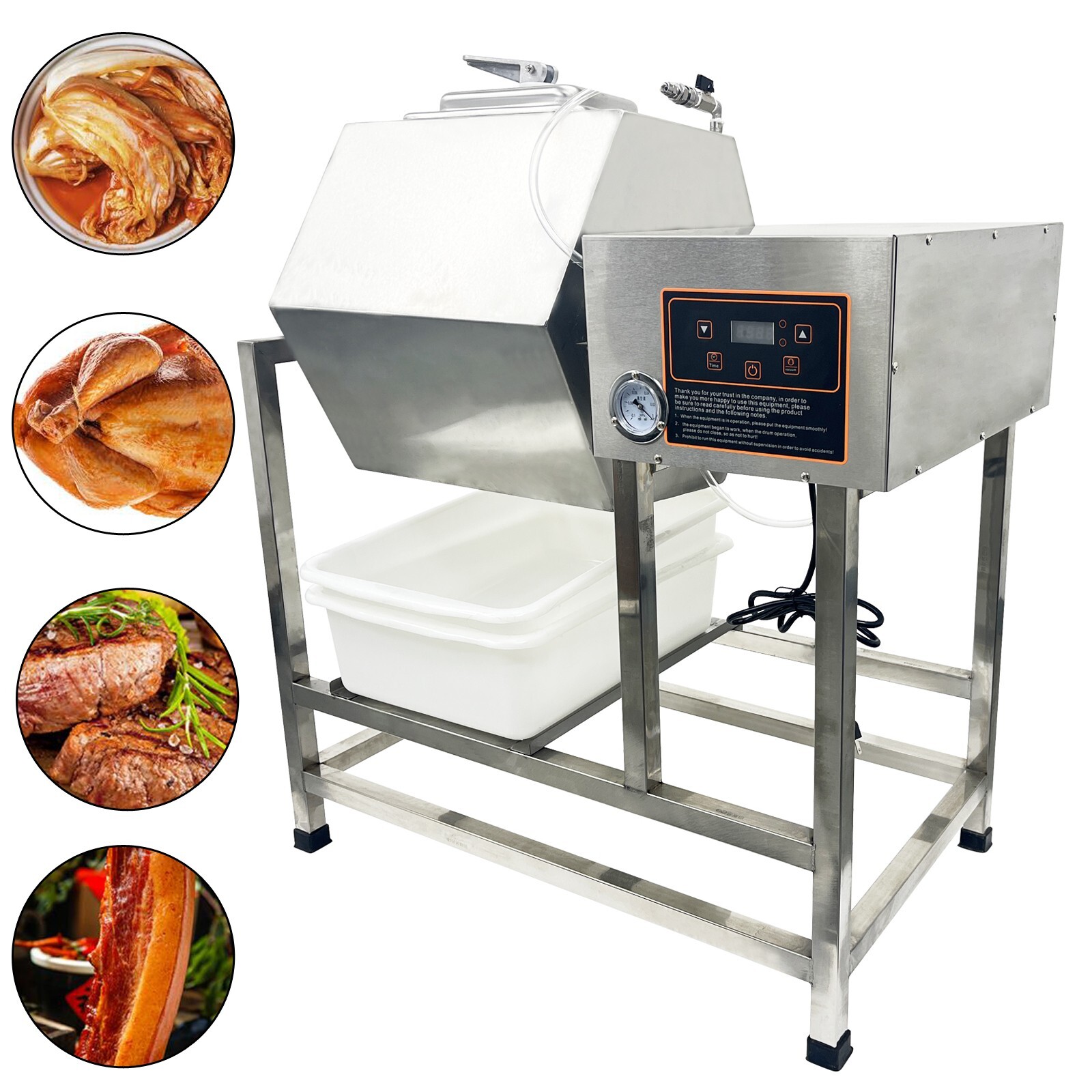 90L Vacuum Meat Vegetable Tumbler Marinator Hexagonal Barrel Pickling Machine